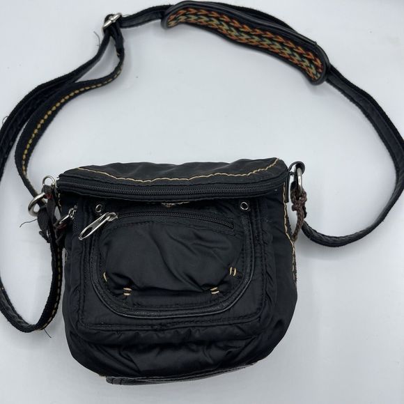 Sakroots by The Sak Optic In‎ Bloom Black Crossbody Flap Front - Picture 1 of 13